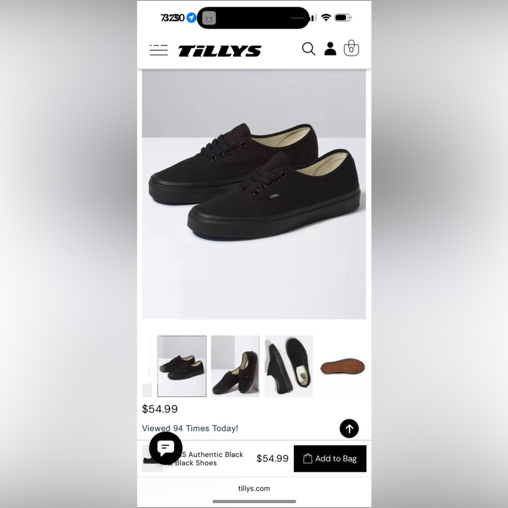 Vans Men's All-Black Canvas Sneakers